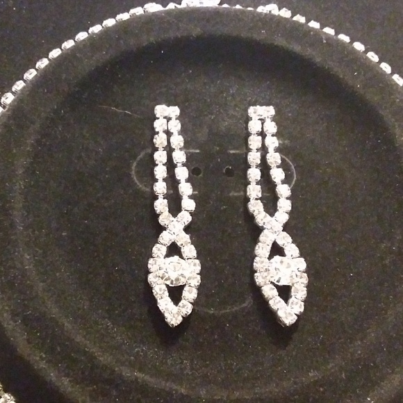 Formal Faux Crystal Earring Necklace Set - Picture 2 of 3